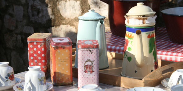 Brocante op markt Brocante op kerstmarkt